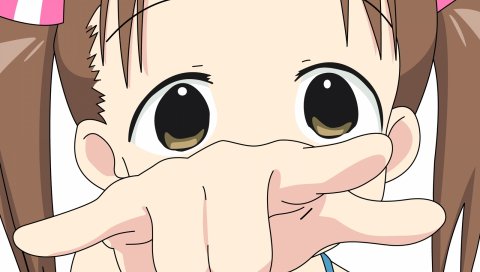 Ichigo mashimaro, matsuoka miu, девушка, жест, крупный план