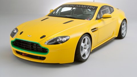 Aston martin, v8, vantage, 2007, желтый, вид спереди, стиль, авто