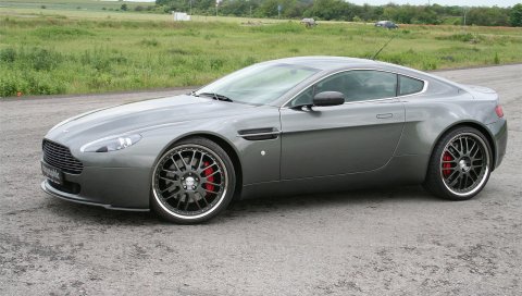 Aston martin, v8, vantage, 2005, серый, вид сбоку, автомобили, природа