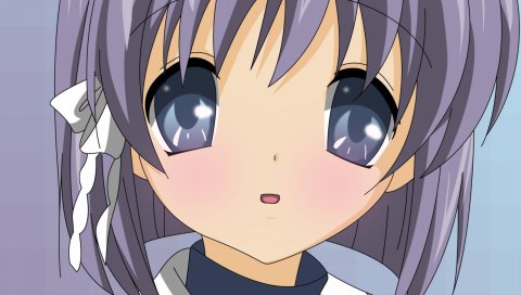Clannad, fujibayashi ryou, девушка, большие глаза, крупный план