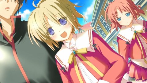 Kokonoka, счастливый маргарет, amagahara inaho, minahase karin, мальчик, девочки, ходьба