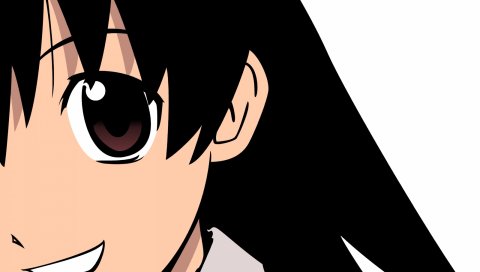 Azumanga daioh, takino tomo, девушка, брюнетка, крупный план, улыбка