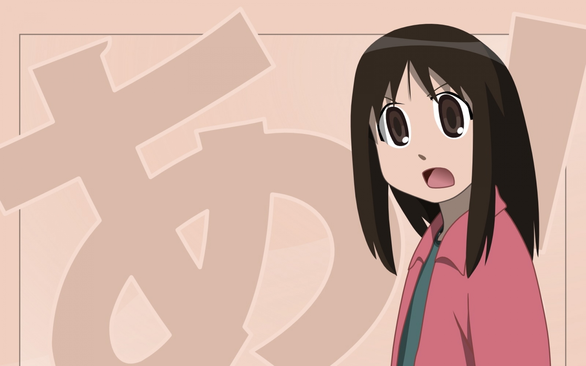 Azumanga daioh, kasuga ayumu, девушка, брюнетка, открытый рот обои на  рабочий стол скачать бесплатно