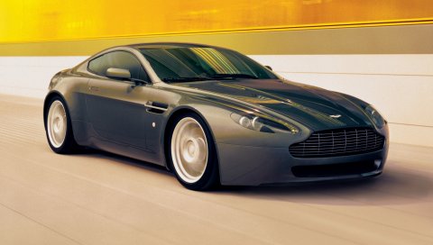 Aston martin, v8, vantage, 2005, черный, вид сбоку, стиль, скорость