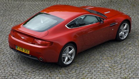 Aston martin, v8, vantage, 2008, красный, вид сверху, стиль