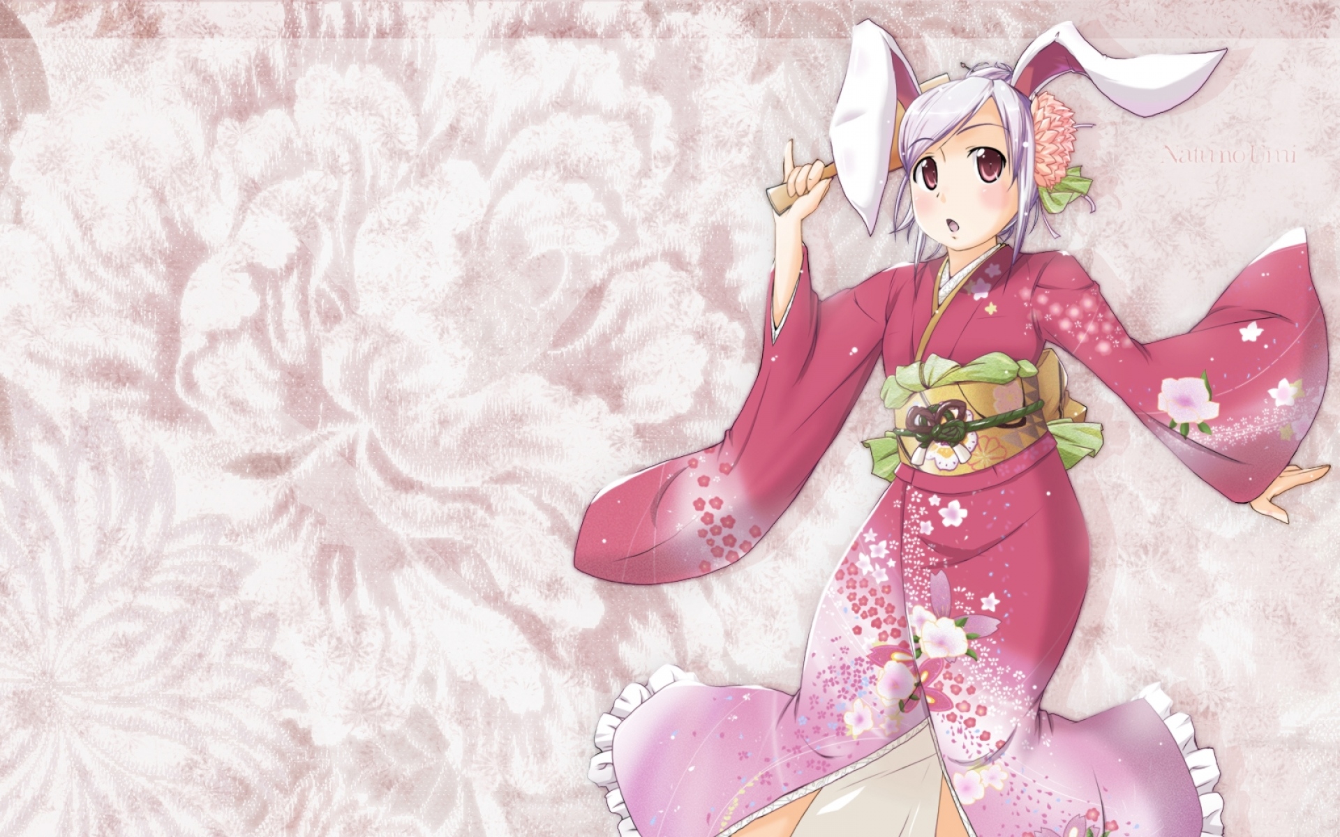 Картинки Reisen udongein inaba, bunnygirl, natsumi akira, девушка, уши, кимоно фото и обои на рабочий стол