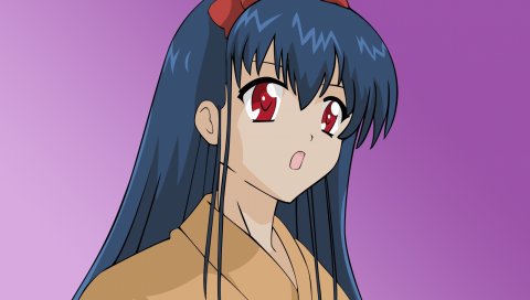 Touka gettan, девушка, брюнетка, открытый рот