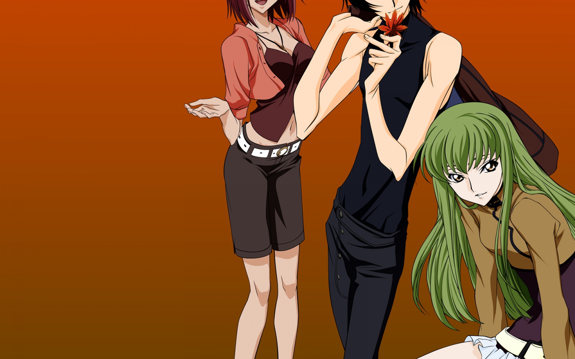 Картинки Код geass, cc, lelouch lamperouge, kallen stadtfeld, девушка, улыбка фото и обои на рабочий стол