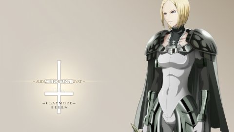 Claymore, helen, девушка, блондинка, меч, доспехи