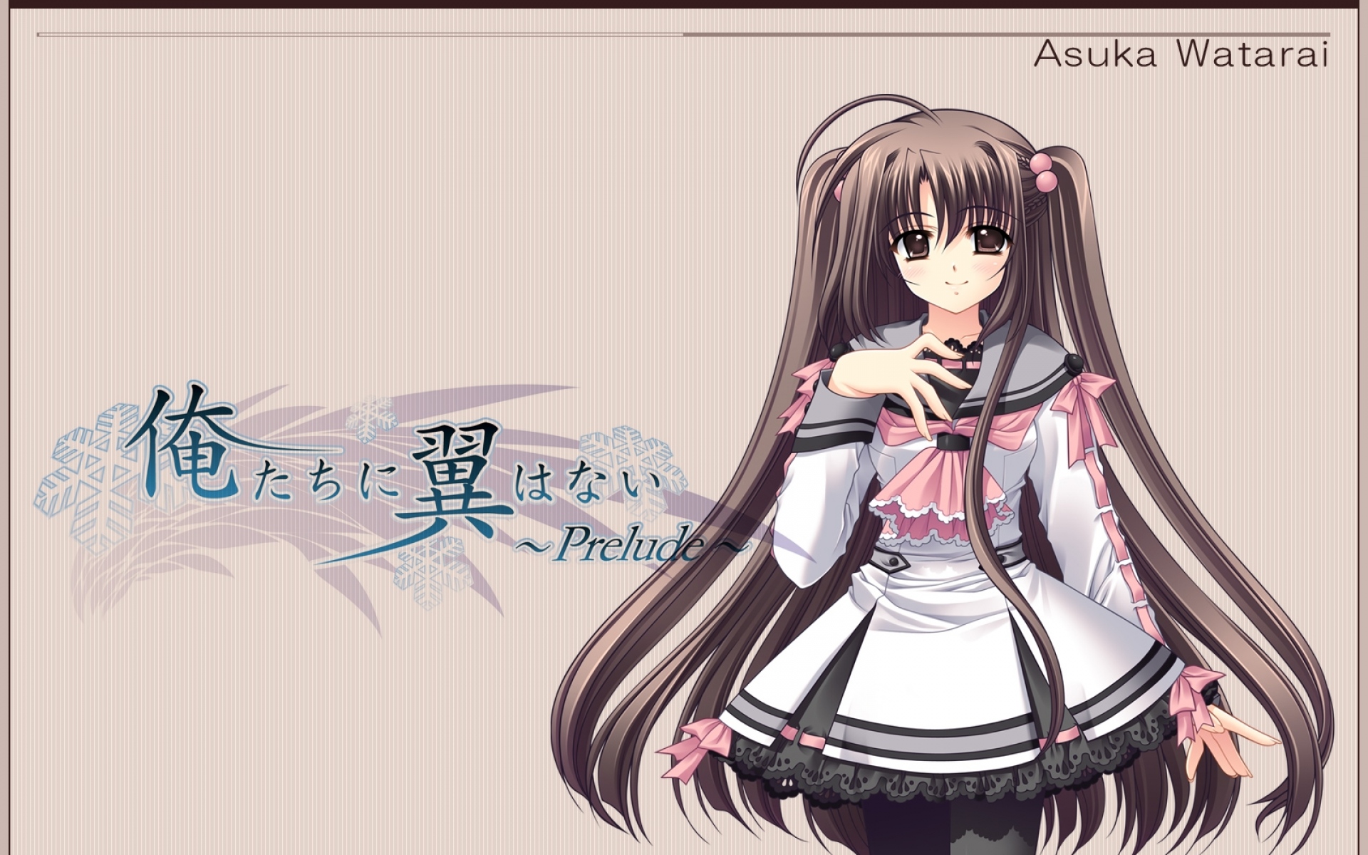 Картинки Nishimata aoi, oretachi ni tsubasa wa nai, watarai asuka, девушка, брюнетка, платье, улыбка фото и обои на рабочий стол
