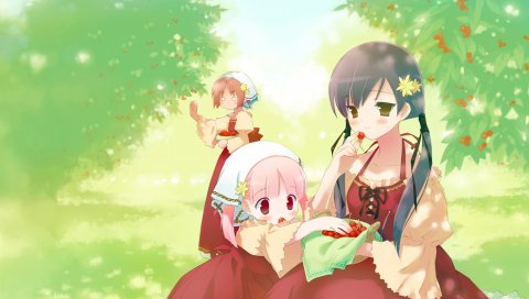 Gayarou, sakura musubi girls, dres, garden, Ягоды