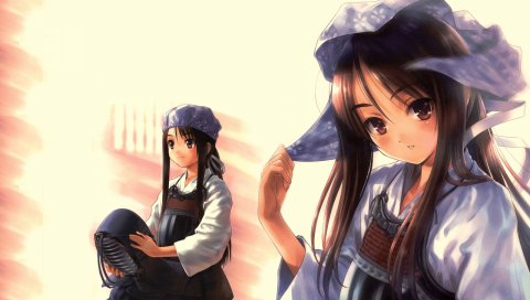 Ди gi charat, девушка, зеленые глаза, необычная шляпа, телефон