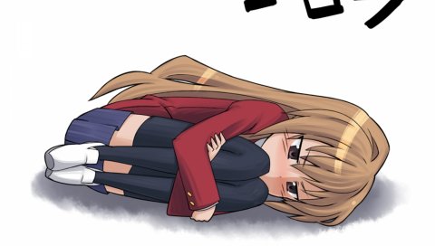 Toradora, aisaka taiga, девушка, печаль, поза, чулки