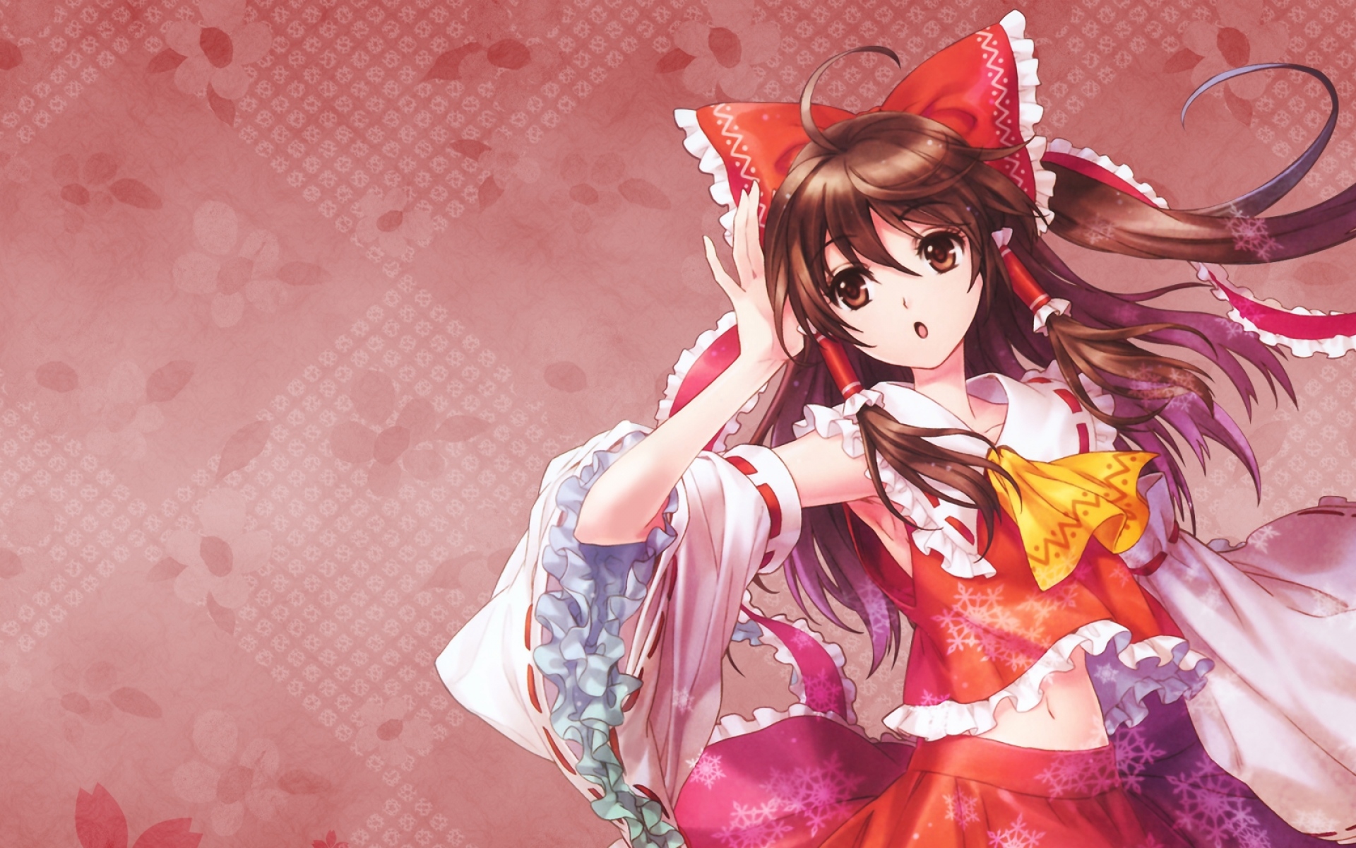 Картинки An2a, hakurei reimu, девушка, брюнетка, платье, лук фото и обои на рабочий стол