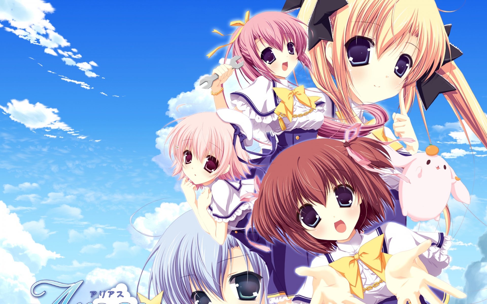 Картинки Miyasaka miyu, районы, riizu furanneru, mikage konoka, seifuku, nagamine ayana, natsumi yui, kamisato koto, girls, crowd фото и обои на рабочий стол