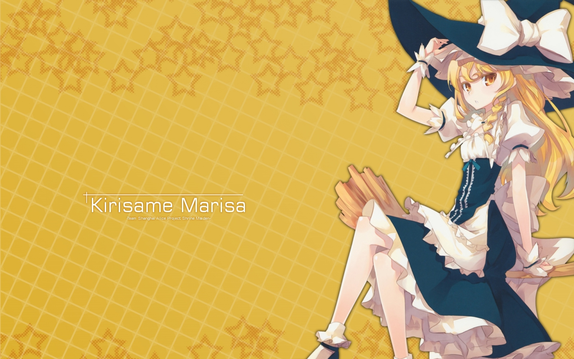 Картинки Kirisame marisa, девушка, платье, шляпа фото и обои на рабочий стол