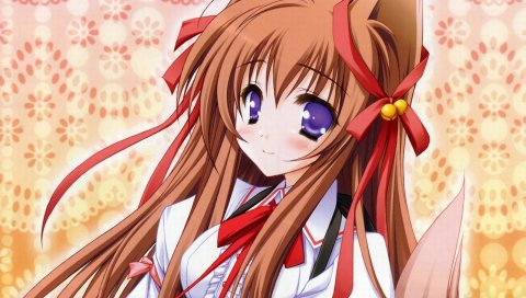 Moekibara fumitake, tayutama, mito mashiro, девушка, брюнетка, хвост
