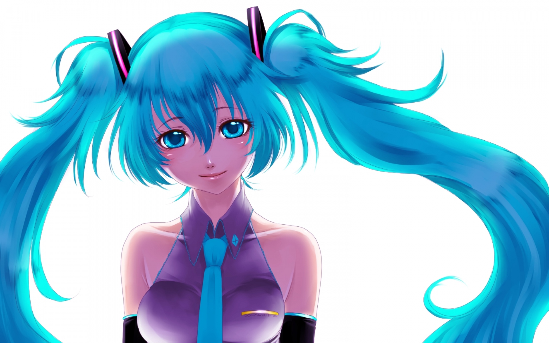 Картинки Nez-doll, вокалоид, hatsune miku, девушка, улыбка, милый, галстук фото и обои на рабочий стол
