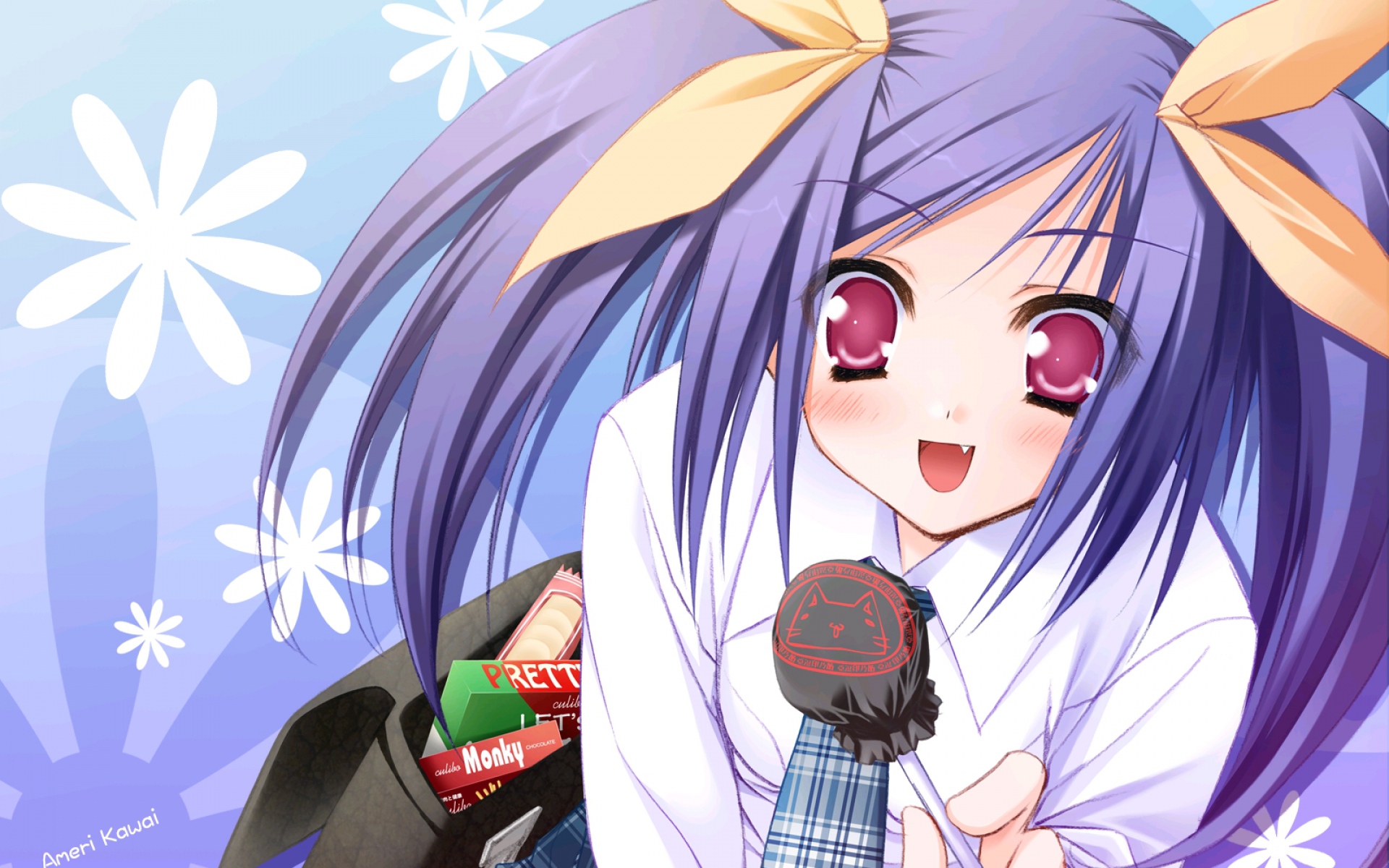 Картинки Moekibara fumitake, tayutama, kawai ameri, девушка, радость, конфеты фото и обои на рабочий стол