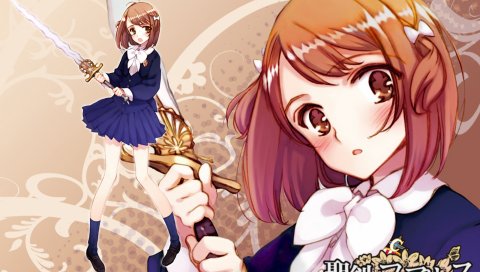 Oyari ashito, seiken no faeries, kobanakawa yuri, девушка, меч