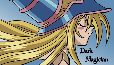 Yu-gi-oh, темный маг, девушка, блондинка, профиль