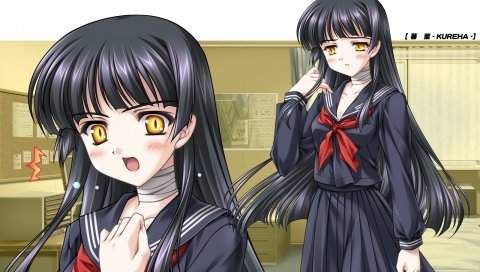 Requista, seifuku, девушка, брюнетка, возмущение