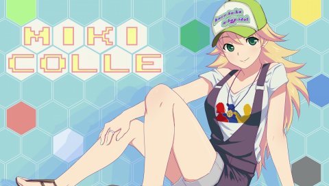 Идолмейстер, hoshii miki, девушка, шляпа, улыбка