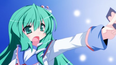 Oborotsuki kakeru, kochiya sanae, девушка, рука, крик