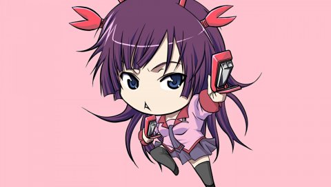 Bakemonogatari, senjougahara hitagi, seifuku, аниме, степлер