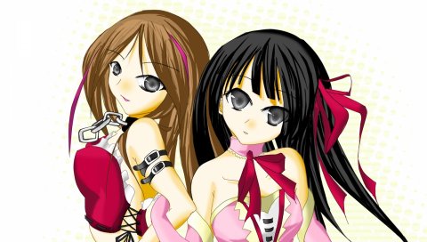 K-on, akiyama mio, yamanaka sawako, девушки, платья, цепочки