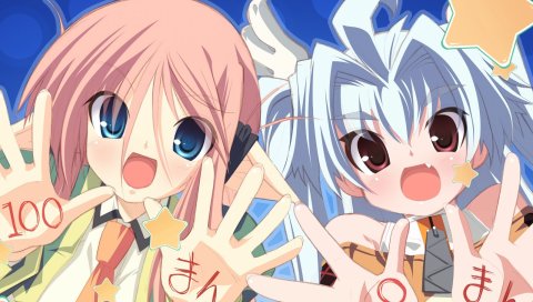 Tsurugi hagane, shirogane no soleil, девушка, руки, надписи