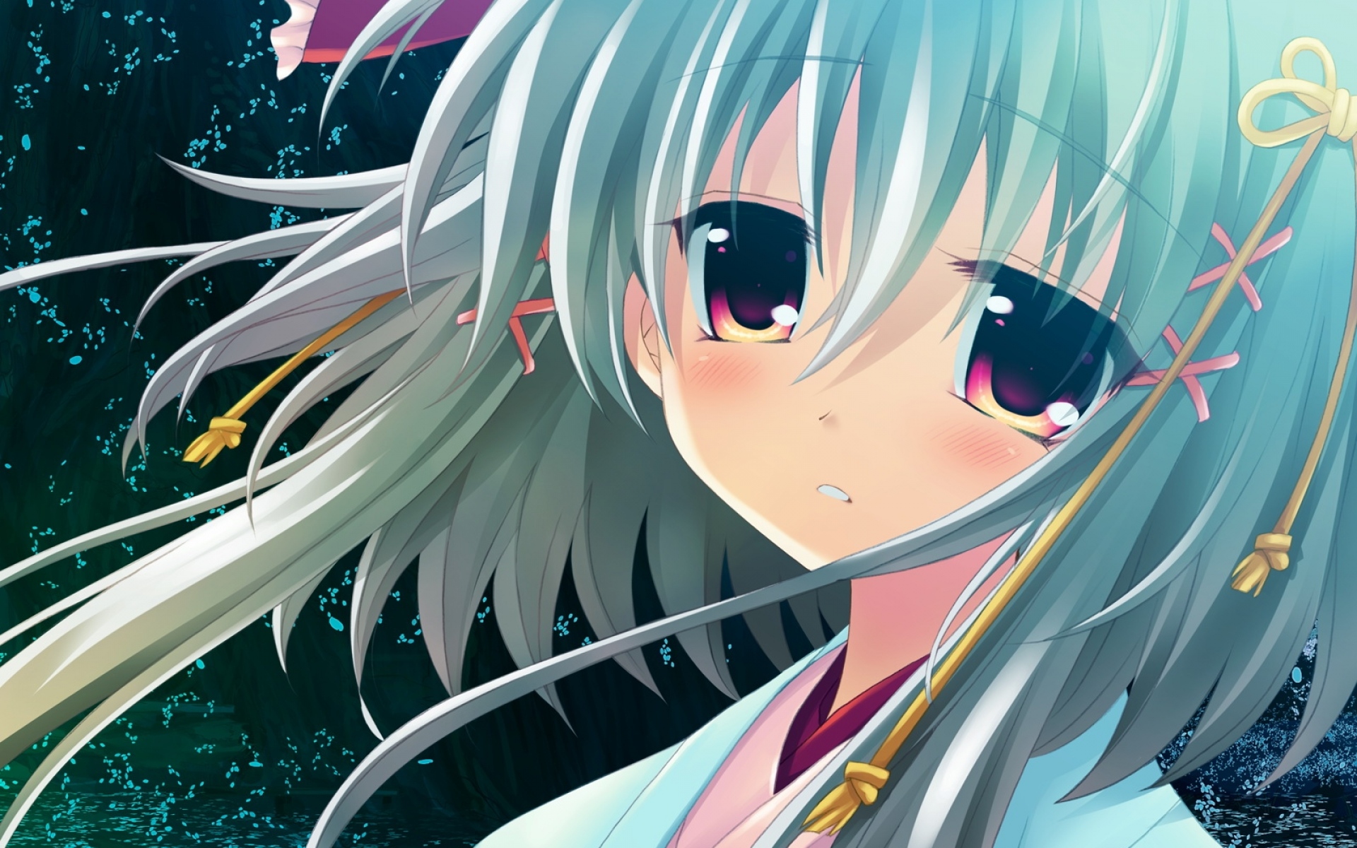 Картинки Sakurazawa izumi, hanafubuki, sakuramori akasha, девушка, горе, ветер фото и обои на рабочий стол