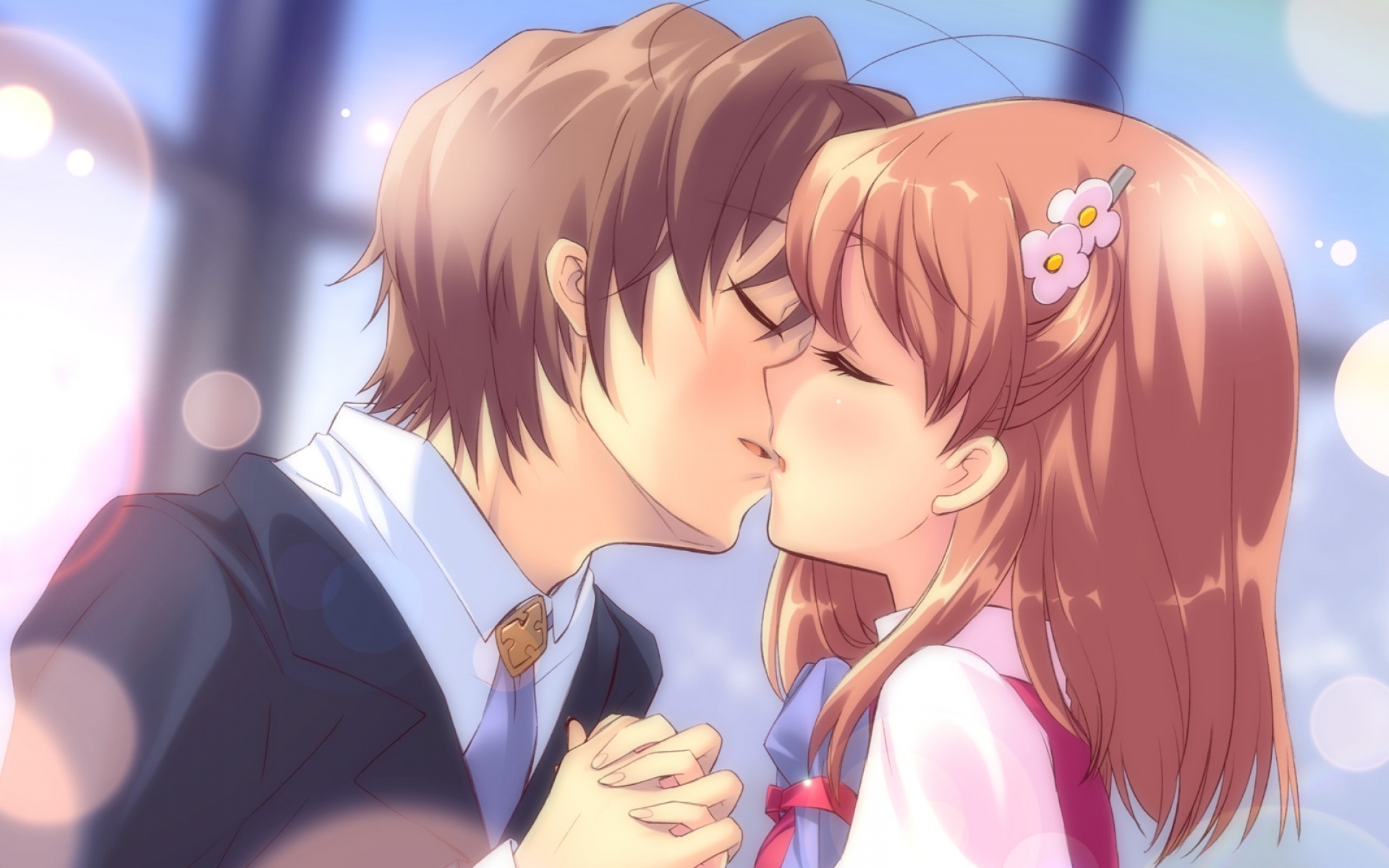 Рисунки аниме которые целуются