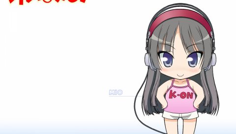 K-on, akiyama mio, девушка, милый, наушники
