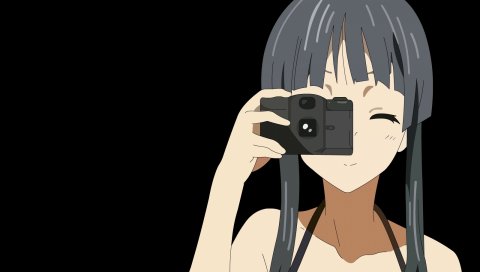 K-on, akiyama mio, девушка, брюнетка, камера