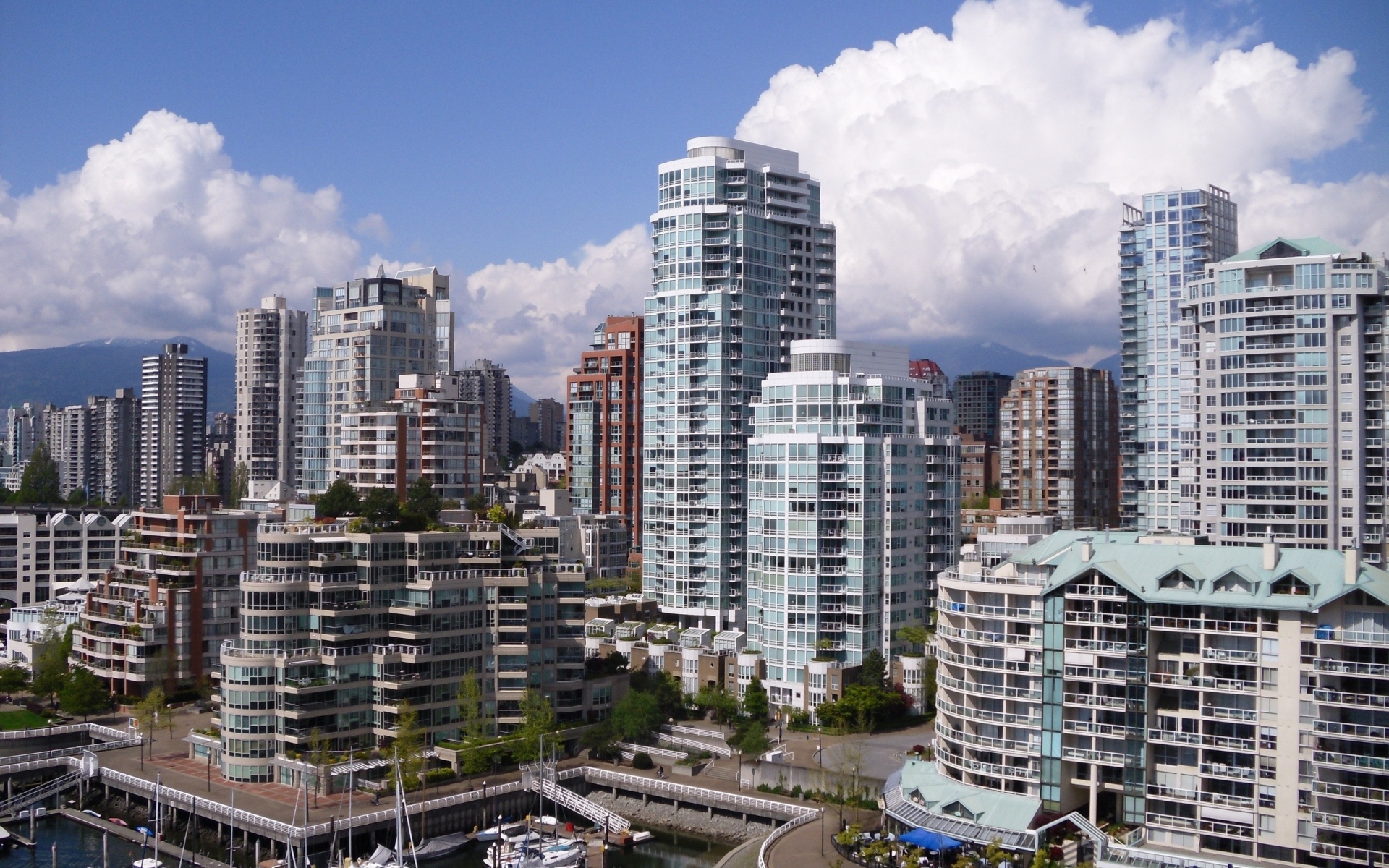 Картинки Ванкувер, городской пейзаж, здания, небоскребы фото и обои на рабочий стол