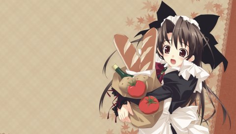 Murakami suigun, девушка, горничная, еда