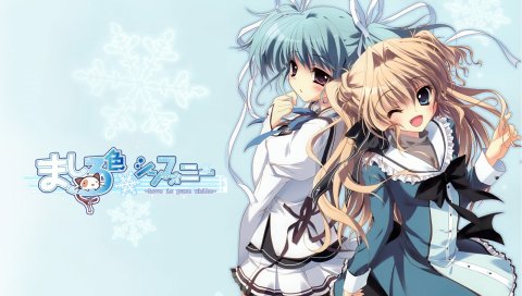 Izumi tsubasu, симфония mashiroiro, sena airi, uryu sakuno, девушки, платья, чулки
