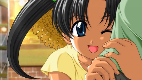 Ai yori aoshi, девушка, брюнетка, объятия, радость