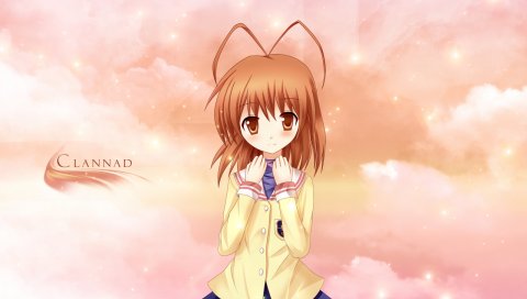 Clannad, furukawa nagisa, девушка, юбка, небо