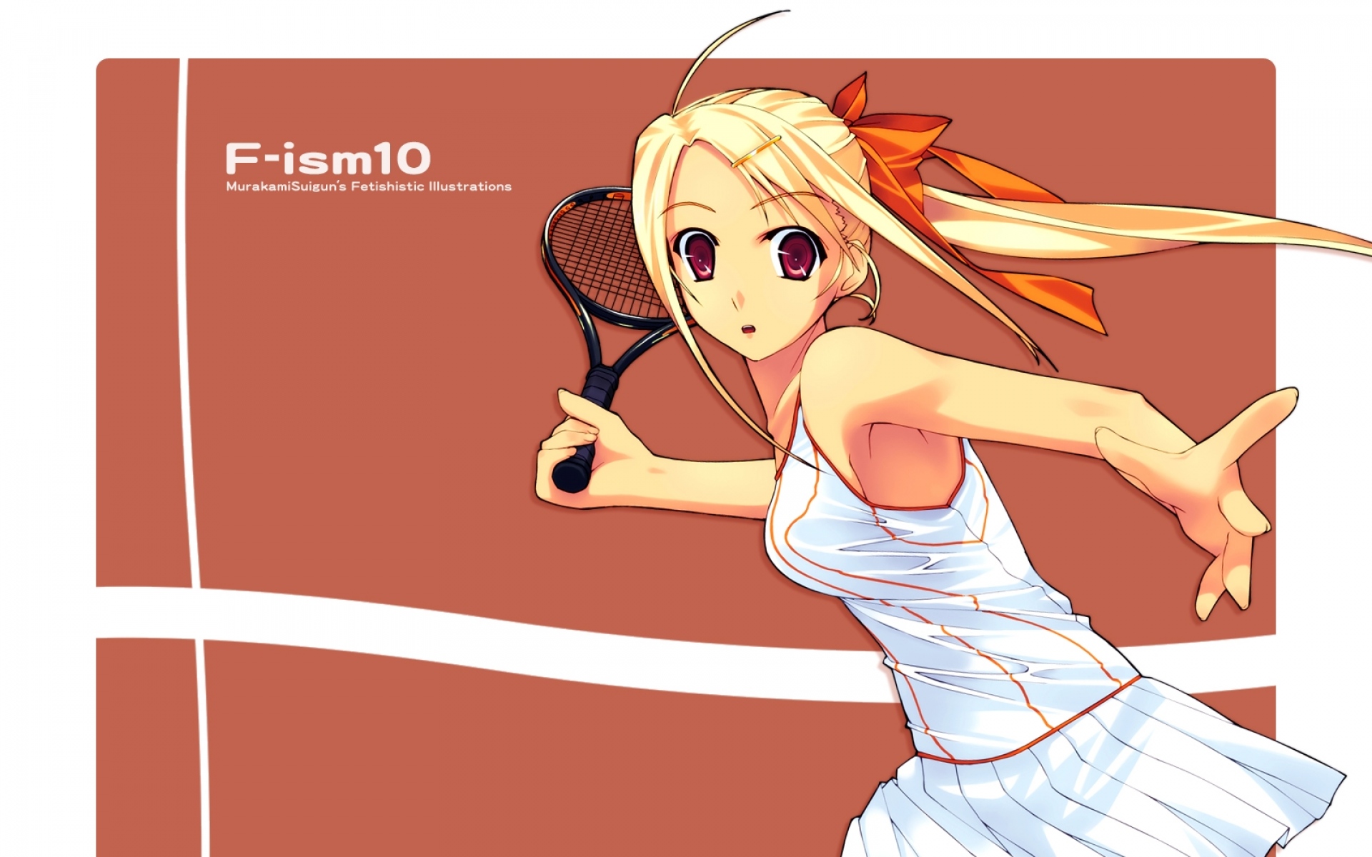 Картинки Murakami suigun, f-ism, девушка, блондинка, ракетка, теннис фото и обои на рабочий стол