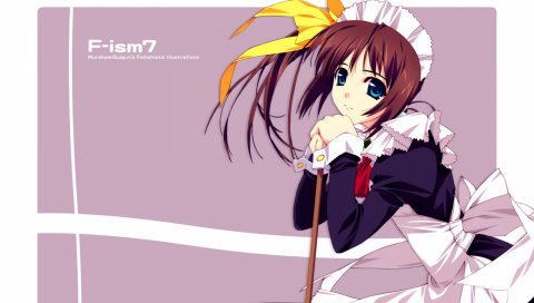 Murakami suigun, f-ism, девушка, брюнетка, горничная