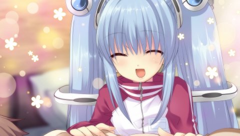 Itou noiji, летающее сердце, kujo kururi, девушка, необычная прическа, радость