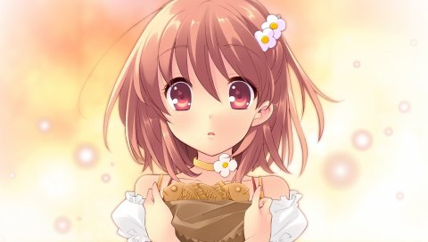 Itou noiji, летающее сердце, inaba yui, девушка, челка, взгляд