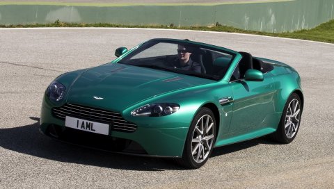 Aston martin, v8, vantage, 2011, зеленый, вид спереди, стиль, асфальт