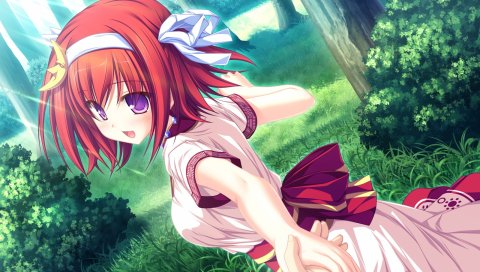 Tenmaso, suzukaze no melt, tsubaki nazuna, девушка, платье, рука, парк