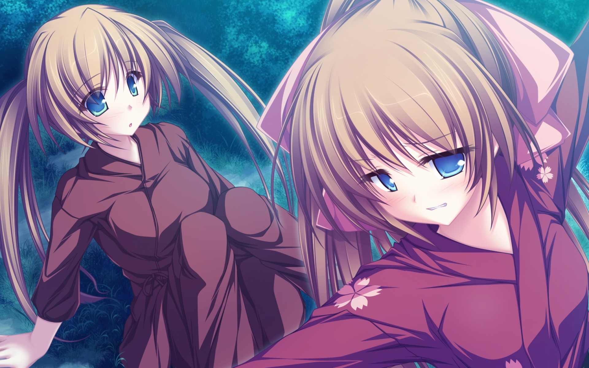 Картинки Tenmaso, suzukaze no melt, hisagihara yui, девушки, взгляд, осанка, лес фото и обои на рабочий стол