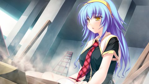 Tenmaso, suzukaze no melt, hiiragi tsukino, девушка, пыль, ремонт