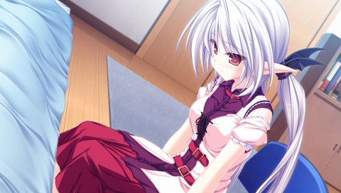Tenmaso, suzukaze no melt, девушка, уши, стул