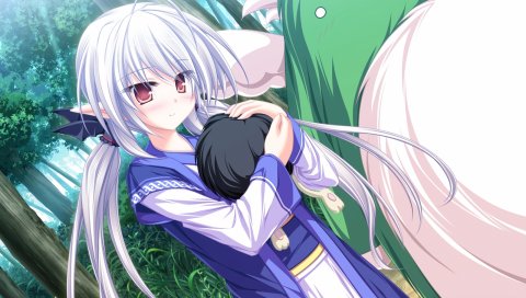 Tenmaso, suzukaze no melt, девушка, эльф, длинные волосы